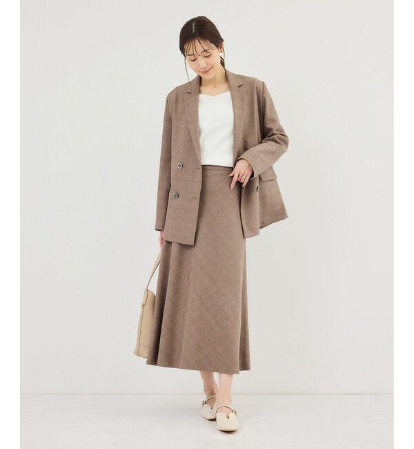 Rope&rsquo;Picnic「メランジドビーチェックスカート/セットアップ対応・防シワ・接触冷感」|スカート|