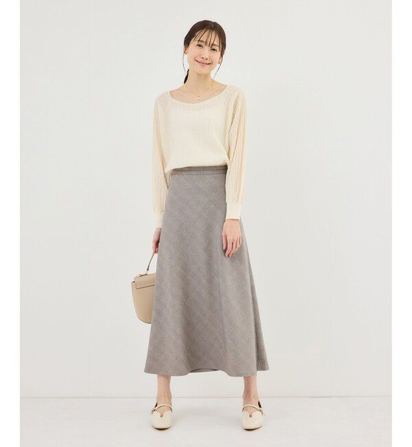 Rope&rsquo;Picnic「メランジドビーチェックスカート/セットアップ対応・防シワ・接触冷感」|スカート|