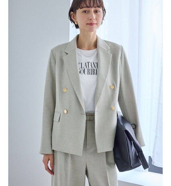 Rope&rsquo;Picnic「カナパ 金ボタンジャケット/セットアップ対応・UV・抗菌防臭・接触冷感」|テーラードジャケット|