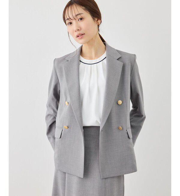 Rope&rsquo;Picnic「カナパ 金ボタンジャケット/セットアップ対応・UV・抗菌防臭・接触冷感」|テーラードジャケット|