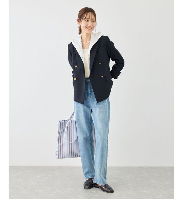 Rope&rsquo;Picnic「カナパ 金ボタンジャケット/セットアップ対応・UV・抗菌防臭・接触冷感」|テーラードジャケット|