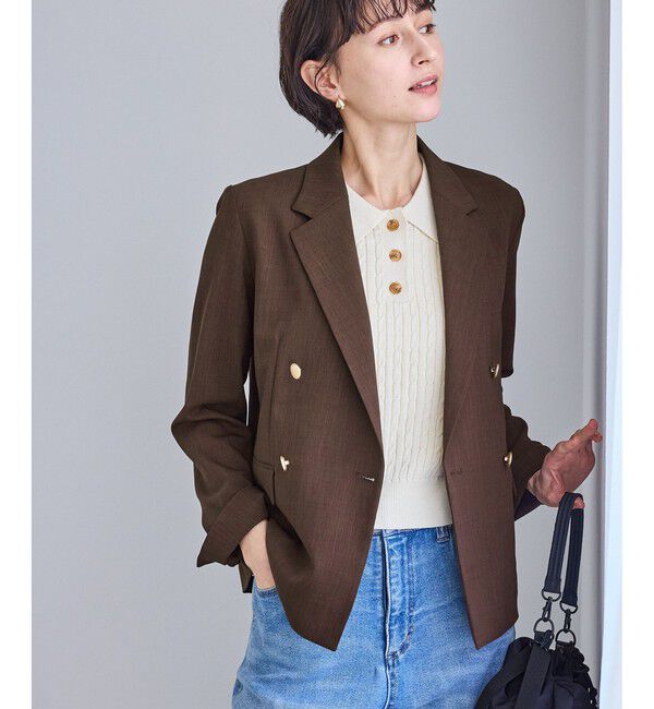 Rope&rsquo;Picnic「カナパ 金ボタンジャケット/セットアップ対応・UV・抗菌防臭・接触冷感」|テーラードジャケット|