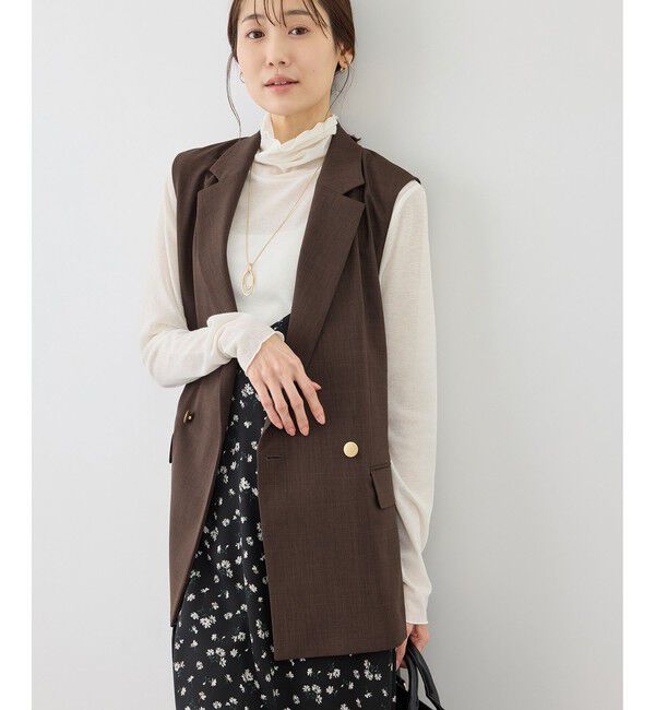 Rope&rsquo;Picnic「カナパ スリーブレスジレ/セットアップ対応・UV・抗菌防臭・接触冷感」|ベスト・ジレ|