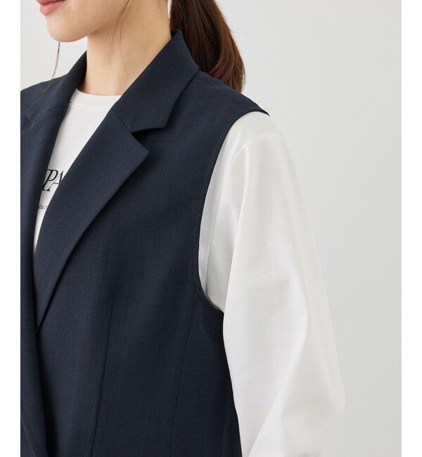 Rope&rsquo;Picnic「カナパ スリーブレスジレ/セットアップ対応・UV・抗菌防臭・接触冷感」|ベスト・ジレ|