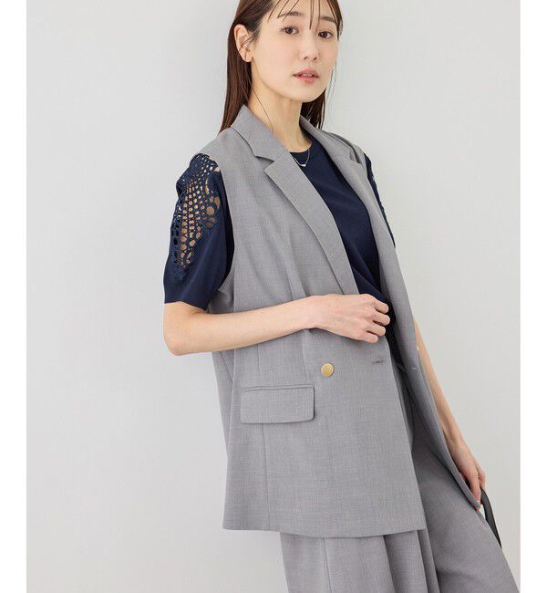 Rope&rsquo;Picnic「カナパ スリーブレスジレ/セットアップ対応・UV・抗菌防臭・接触冷感」|ベスト・ジレ|