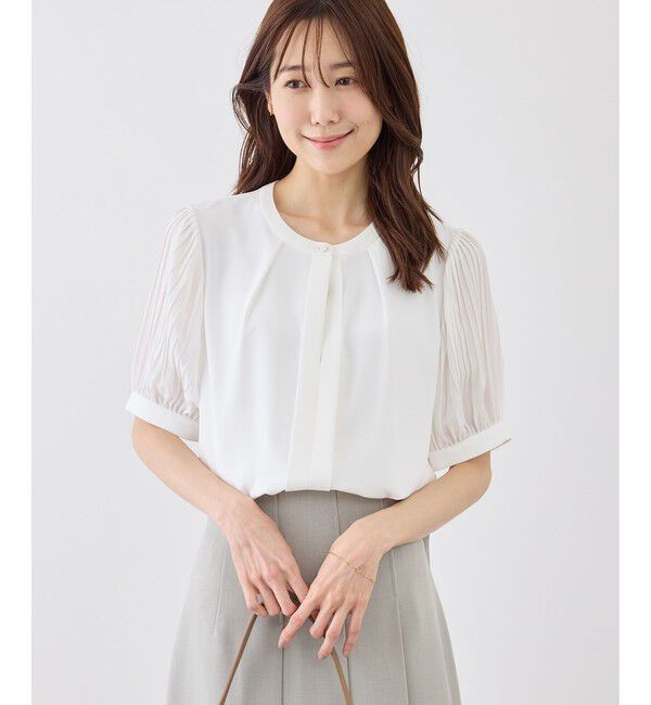 Rope&rsquo;Picnic「袖プリーツハーフスリーブブラウス」|シャツ・ブラウス|