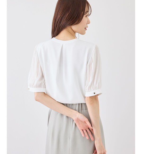 Rope&rsquo;Picnic「袖プリーツハーフスリーブブラウス」|シャツ・ブラウス|