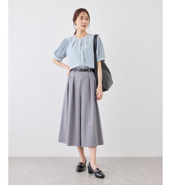 Rope&rsquo;Picnic「袖プリーツハーフスリーブブラウス」|シャツ・ブラウス|