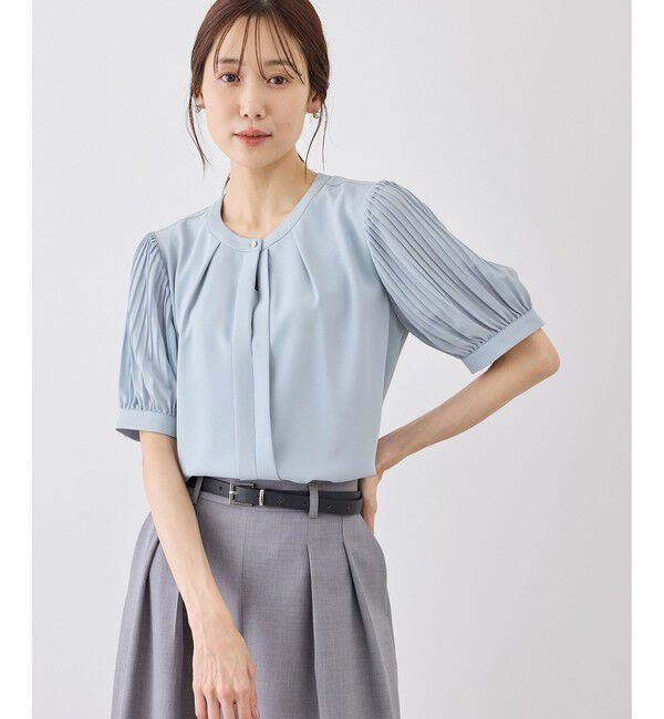 Rope&rsquo;Picnic「袖プリーツハーフスリーブブラウス」|シャツ・ブラウス|
