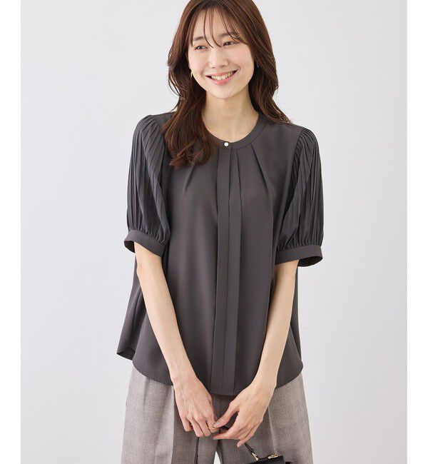 Rope&rsquo;Picnic「袖プリーツハーフスリーブブラウス」|シャツ・ブラウス|