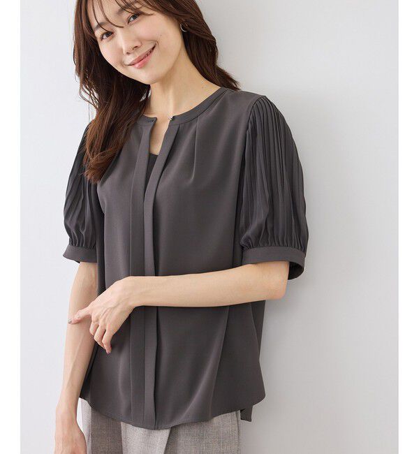 Rope&rsquo;Picnic「袖プリーツハーフスリーブブラウス」|シャツ・ブラウス|