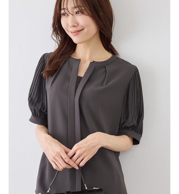 Rope&rsquo;Picnic「袖プリーツハーフスリーブブラウス」|シャツ・ブラウス|