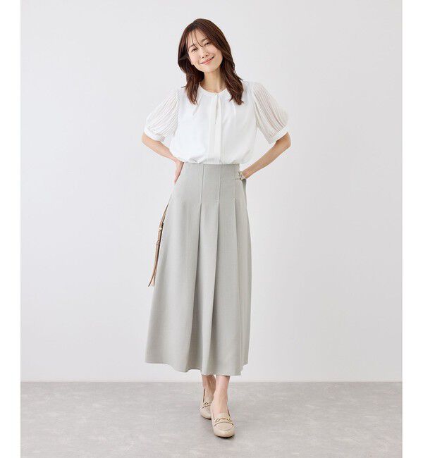 Rope&rsquo;Picnic「袖プリーツハーフスリーブブラウス」|シャツ・ブラウス|