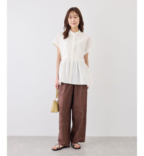 Rope&rsquo;Picnic「フレンチペプラムシャツ/UVカット・防シワ」|シャツ・ブラウス|