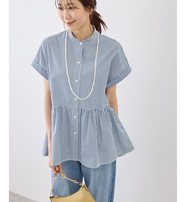 Rope&rsquo;Picnic「フレンチペプラムシャツ/UVカット・防シワ」|シャツ・ブラウス|