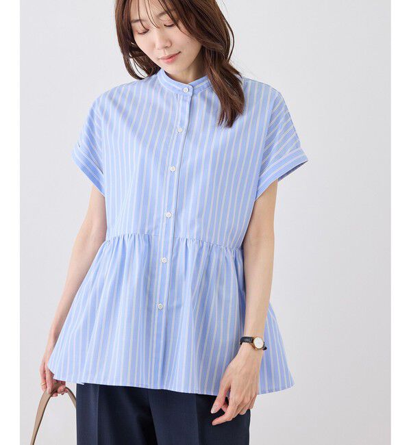 Rope&rsquo;Picnic「フレンチペプラムシャツ/UVカット・防シワ」|シャツ・ブラウス|