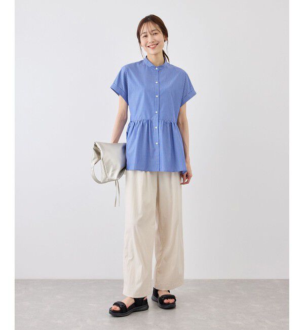 Rope&rsquo;Picnic「フレンチペプラムシャツ/UVカット・防シワ」|シャツ・ブラウス|