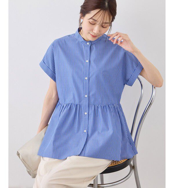 Rope&rsquo;Picnic「フレンチペプラムシャツ/UVカット・防シワ」|シャツ・ブラウス|