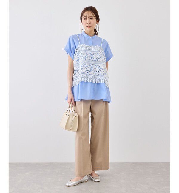 Rope&rsquo;Picnic「フレンチペプラムシャツ/UVカット・防シワ」|シャツ・ブラウス|