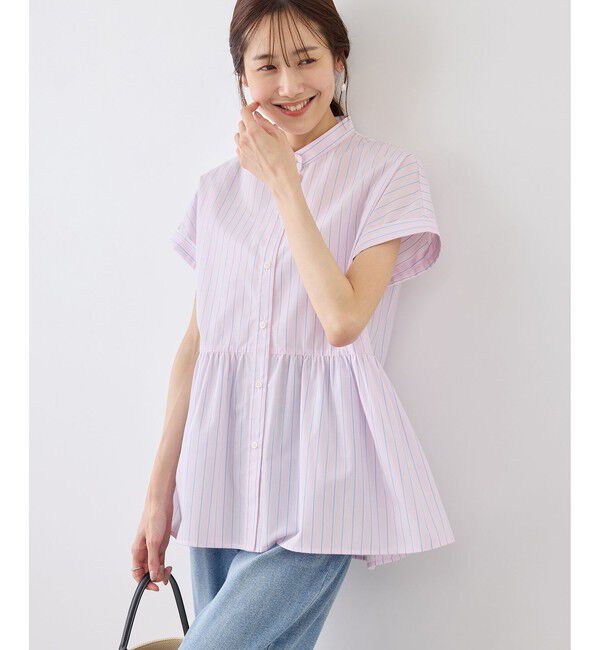 Rope&rsquo;Picnic「フレンチペプラムシャツ/UVカット・防シワ」|シャツ・ブラウス|