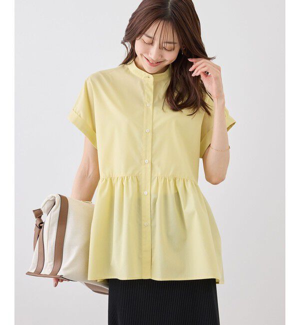 Rope&rsquo;Picnic「フレンチペプラムシャツ/UVカット・防シワ」|シャツ・ブラウス|