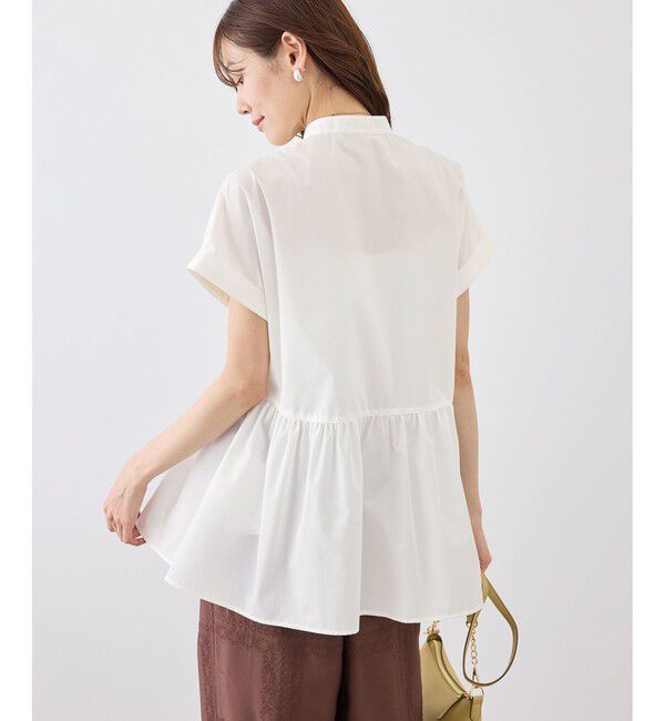 Rope&rsquo;Picnic「フレンチペプラムシャツ/UVカット・防シワ」|シャツ・ブラウス|