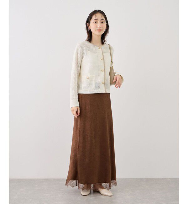 Rope&rsquo;Picnic「透かし編み金釦カットカーディガン」|カーディガン|
