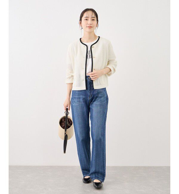 Rope&rsquo;Picnic「透かし編み金釦カットカーディガン」|カーディガン|