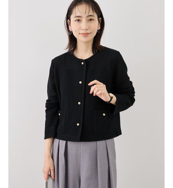 Rope&rsquo;Picnic「透かし編み金釦カットカーディガン」|カーディガン|