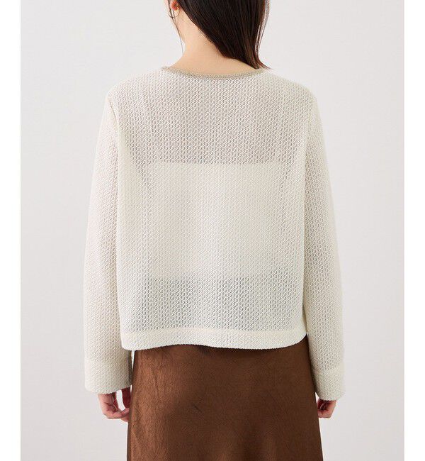 Rope&rsquo;Picnic「透かし編み金釦カットカーディガン」|カーディガン|