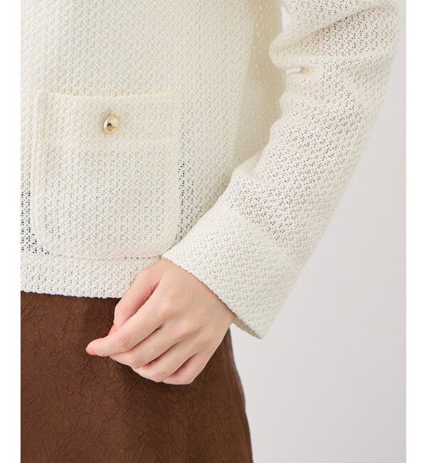 Rope&rsquo;Picnic「透かし編み金釦カットカーディガン」|カーディガン|