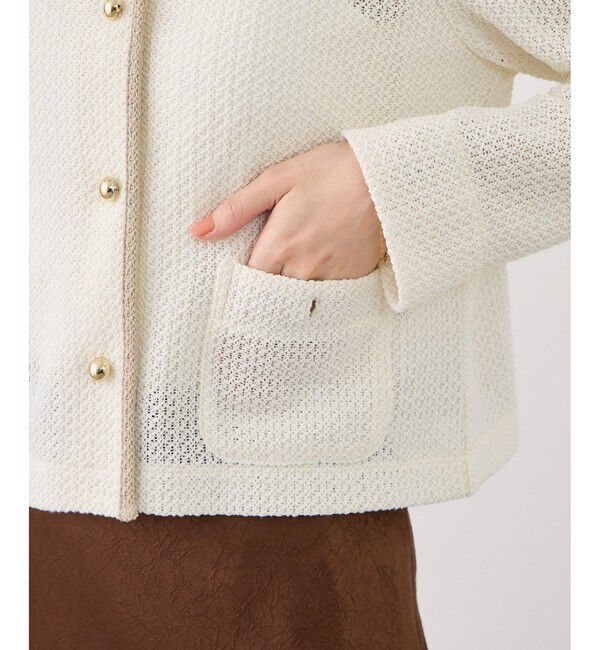 Rope&rsquo;Picnic「透かし編み金釦カットカーディガン」|カーディガン|