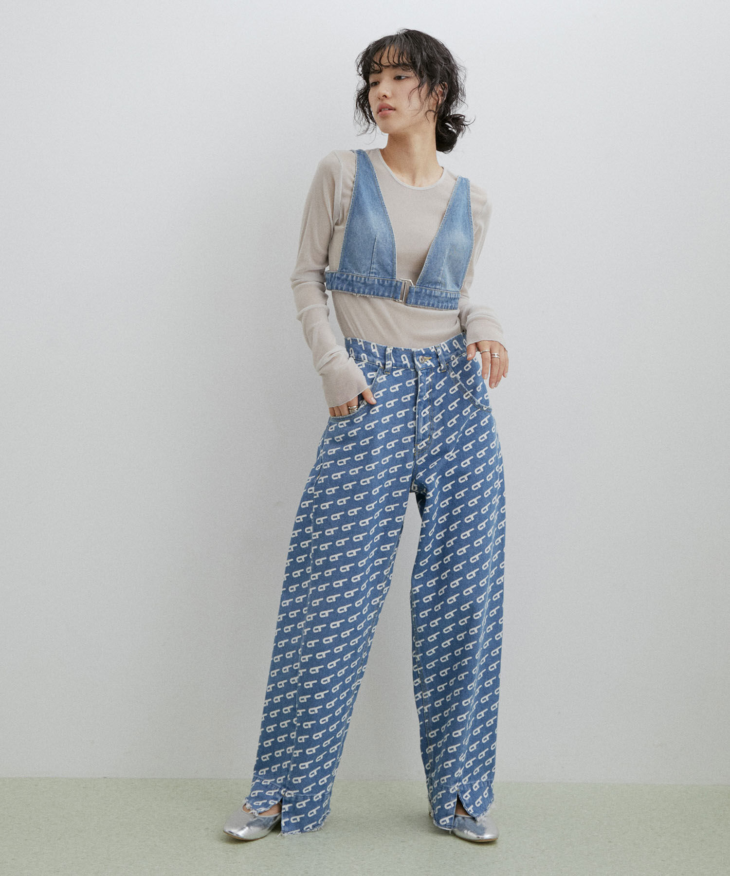 ADAM ET ROPE'「【サステナブル】ルーズフィットアジャストデニム」|デニム|