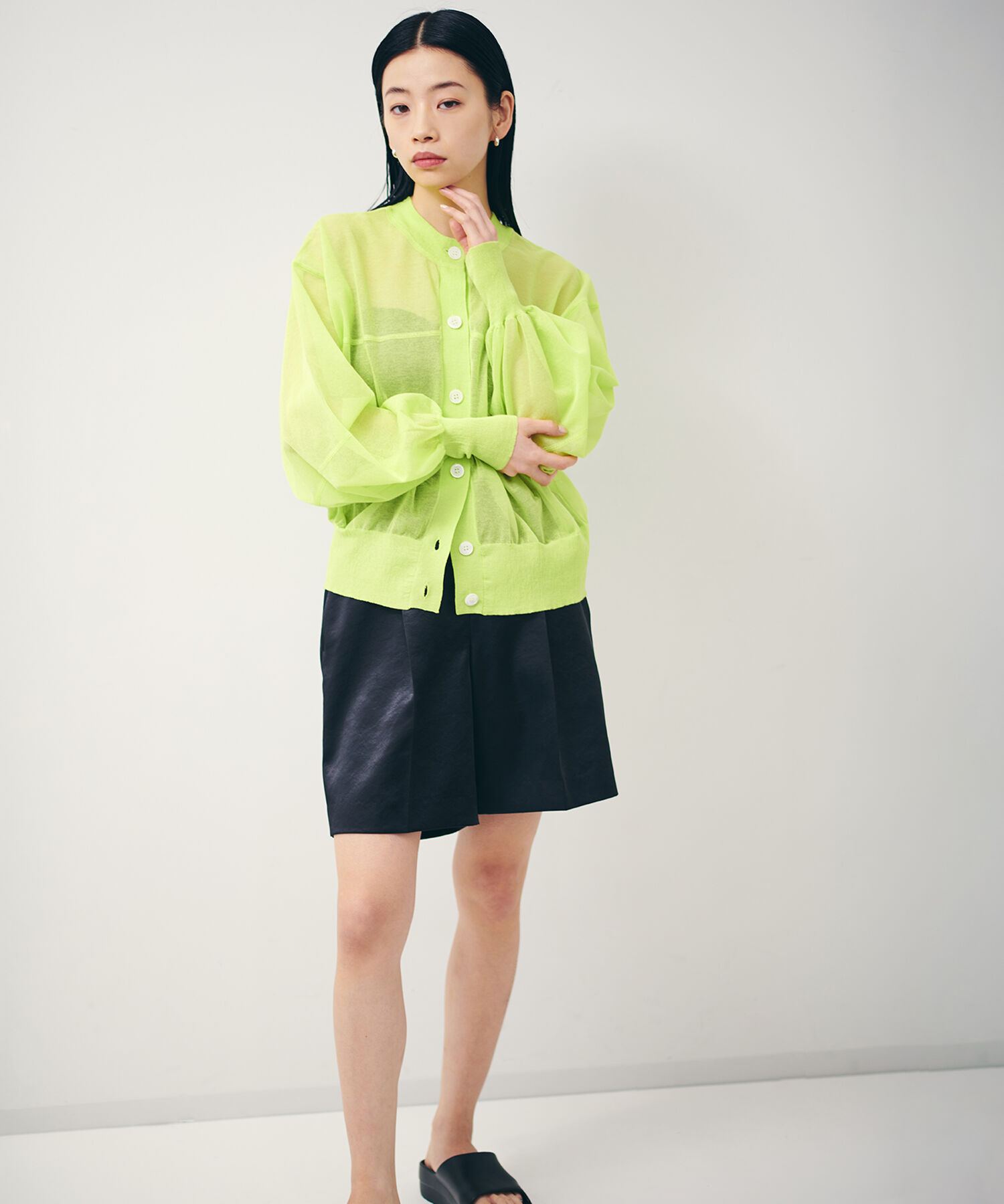 ADAM ET ROPE'「【2WAY】シアーカーディガン」|カーディガン|