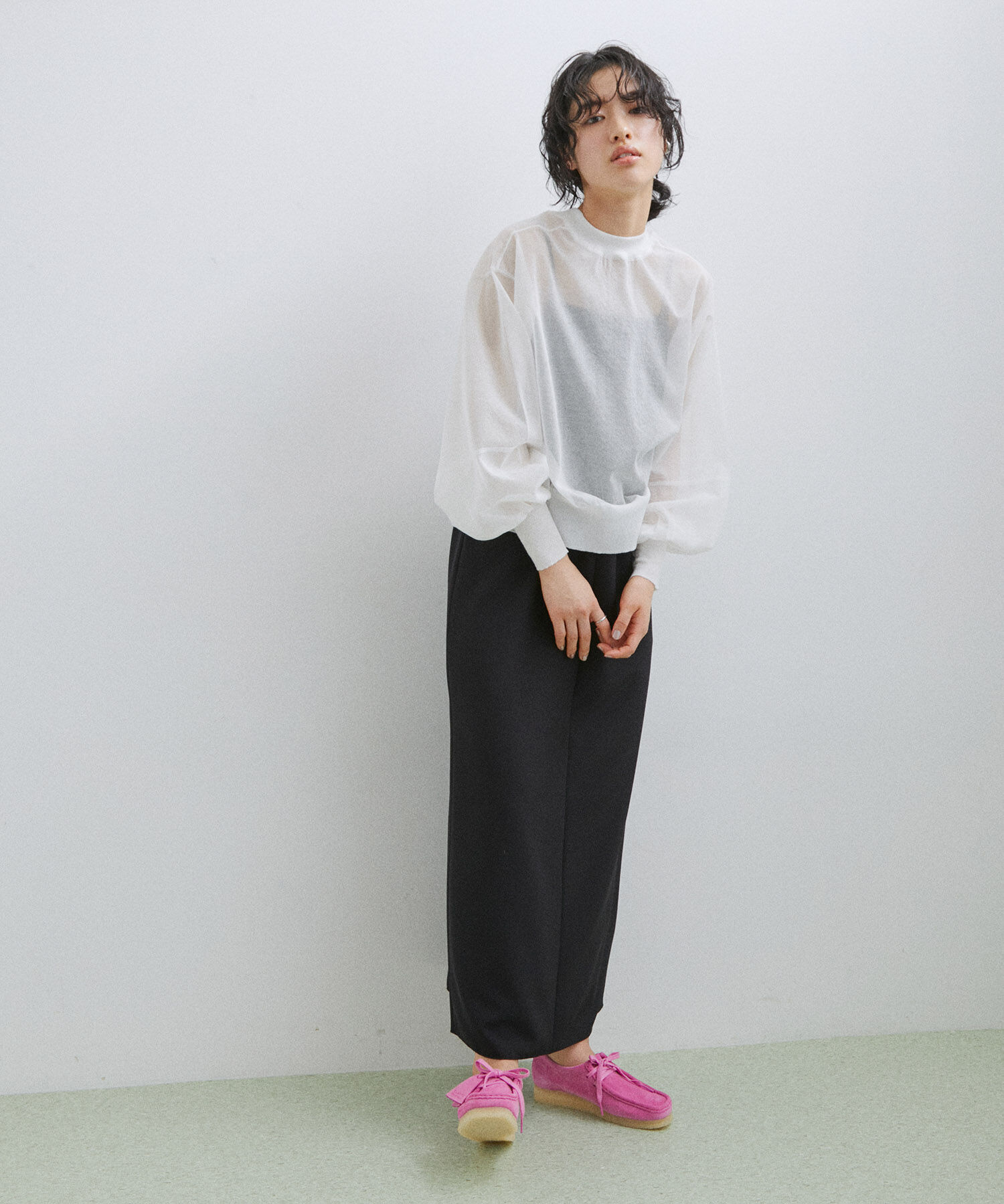 ADAM ET ROPE'「【2WAY】シアーカーディガン」|カーディガン|