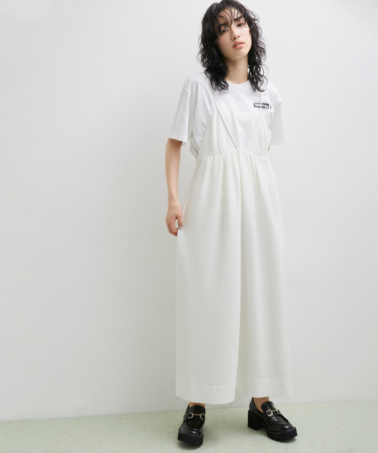 ADAM ET ROPE'「フクレジャカードコクーンワンピース」|ワンピース|ホワイト(10)