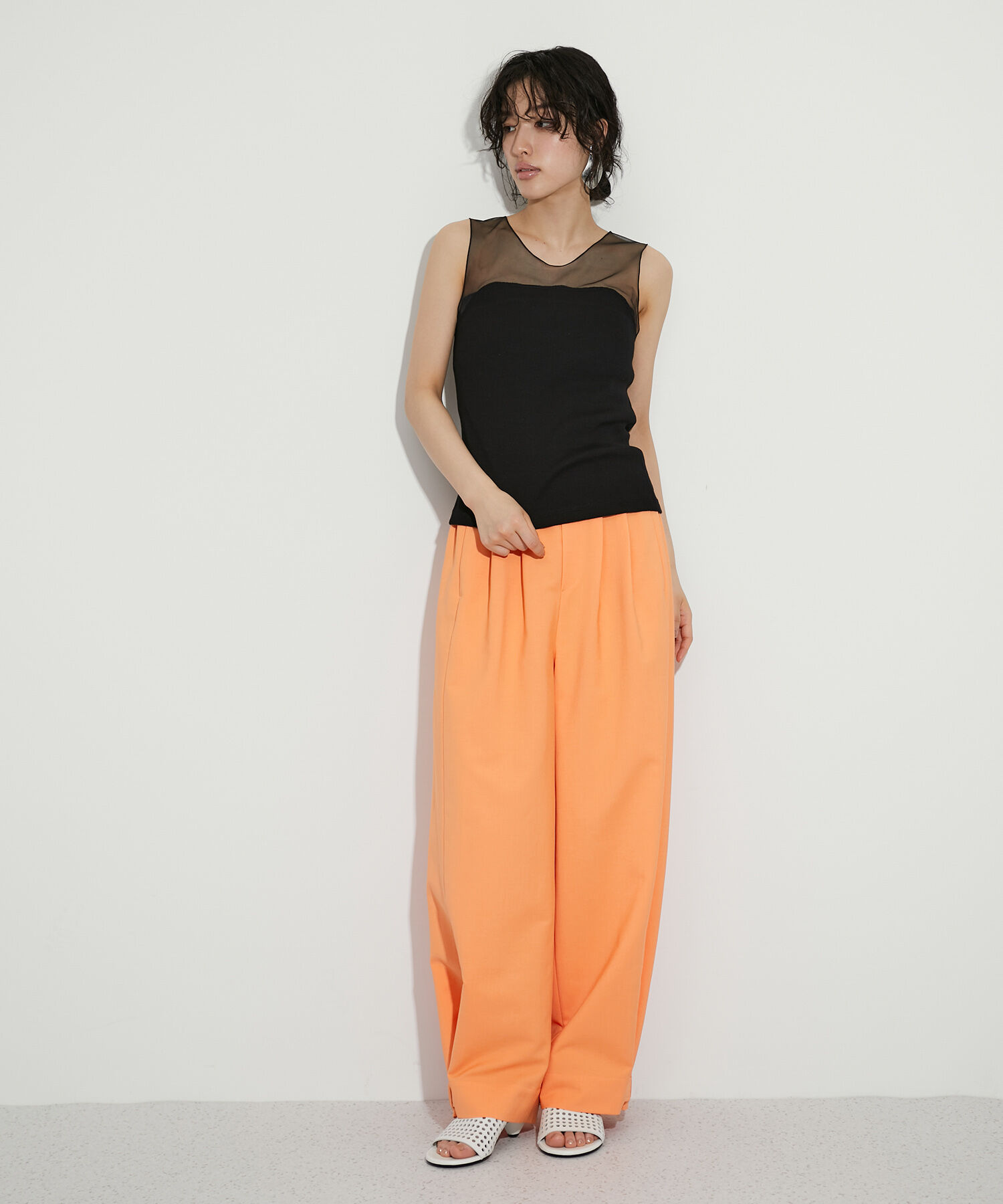 ADAM ET ROPE'「チュール切り替えタンクトップ」|タンクトップ|