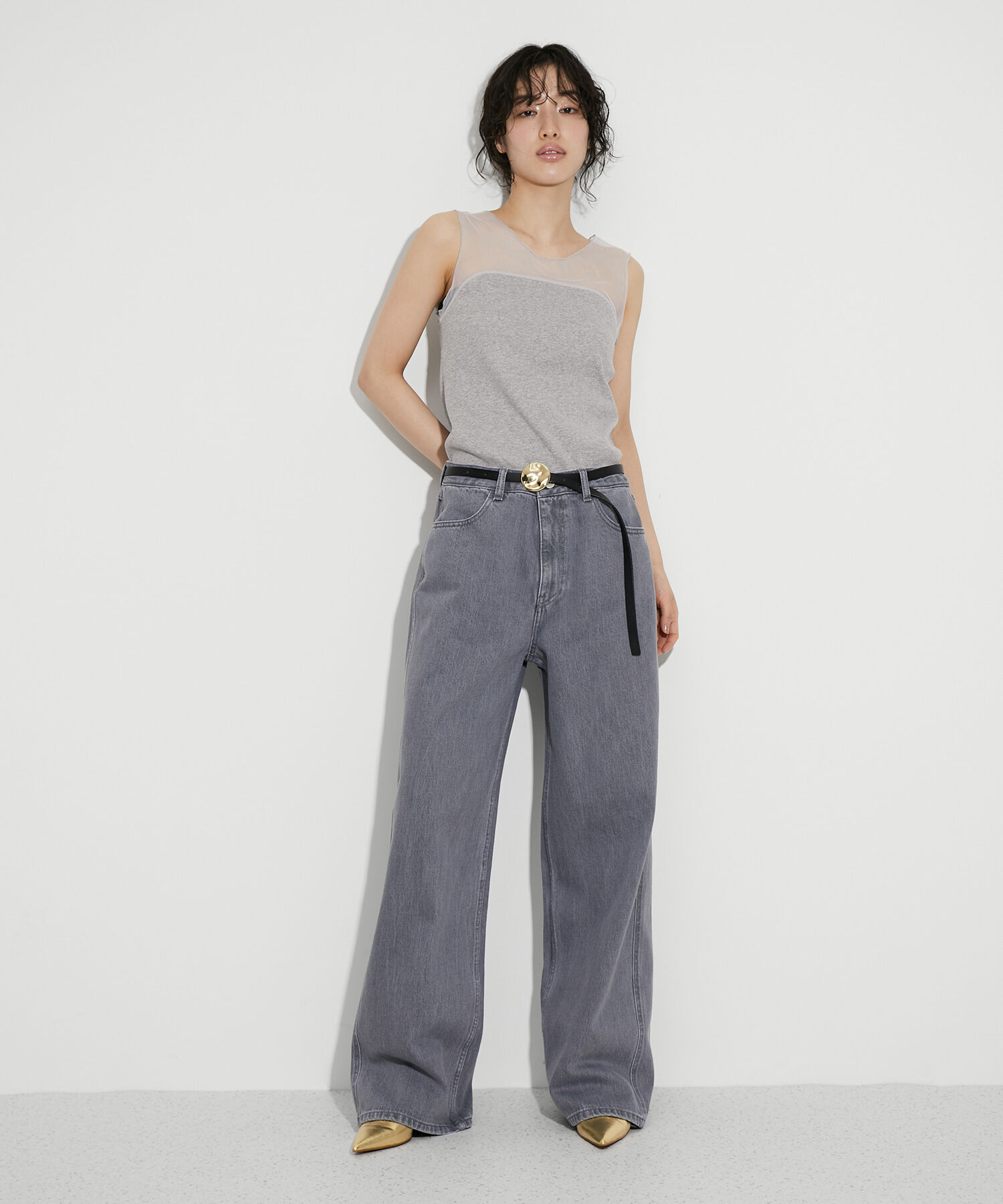 ADAM ET ROPE'「チュール切り替えタンクトップ」|タンクトップ|