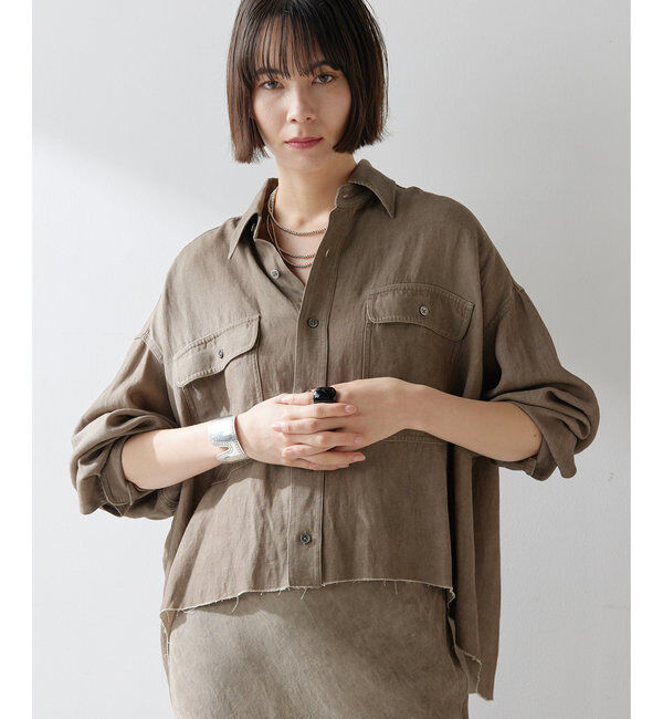  「ツイル顔料染めスクエアシャツ」|シャツ・ブラウス|