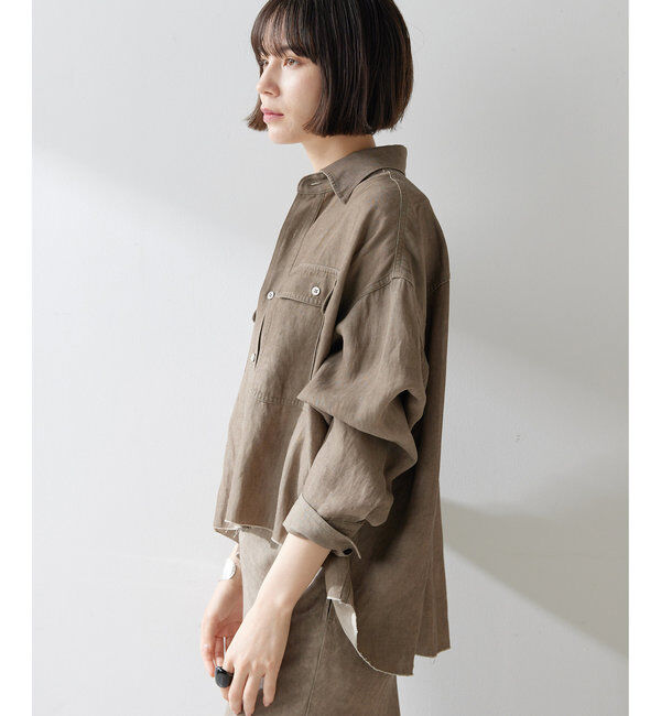  「ツイル顔料染めスクエアシャツ」|シャツ・ブラウス|