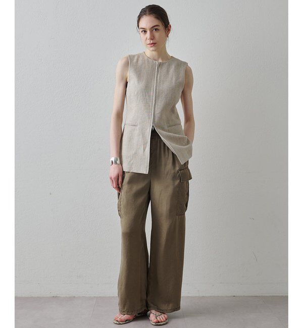 Drawing Numbers「【Drawing Numbers】ヘビーリネンクルーネックジレ」|ベスト・ジレ|