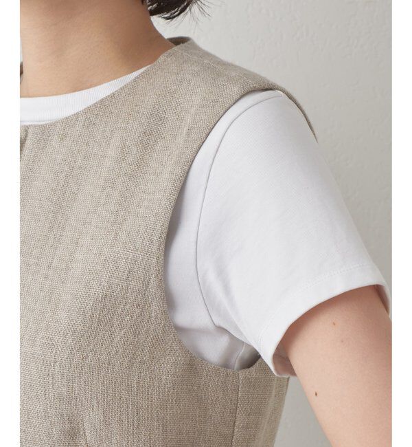 Drawing Numbers「【Drawing Numbers】ヘビーリネンクルーネックジレ」|ベスト・ジレ|