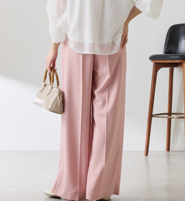  「《マイナス3kg見え/サイズ展開豊富》ジャージワイドパンツ」|スラックス|