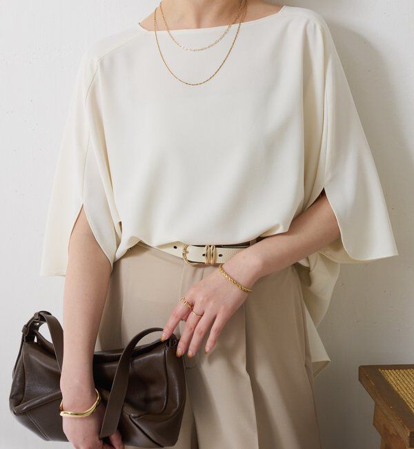  「《体型カバーに◎》ジャージスクエアブラウス」|シャツ・ブラウス|