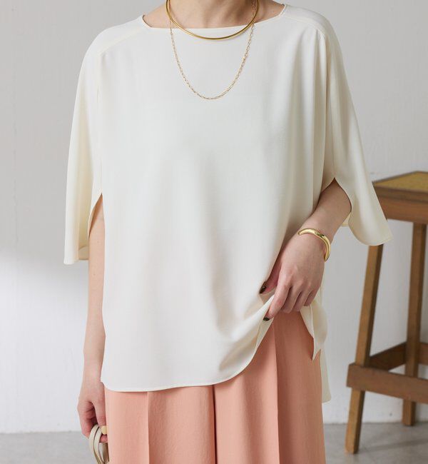  「《体型カバーに◎》ジャージスクエアブラウス」|シャツ・ブラウス|