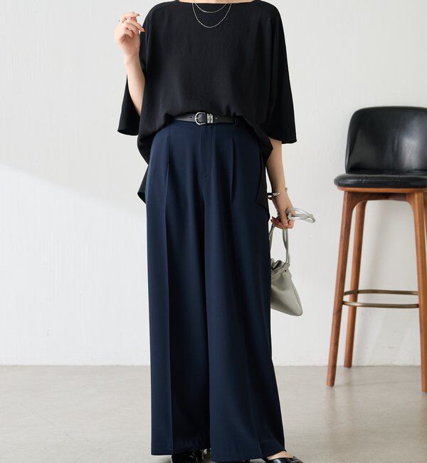  「《体型カバーに◎》ジャージスクエアブラウス」|シャツ・ブラウス|