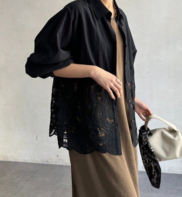  「ケミカルレース切替シャツ」|シャツ・ブラウス|