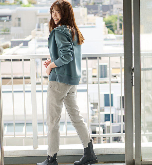  「【WEB限定/キレイめ上品】スポンジダンボールZIPパーカーカットソー」|パーカー|