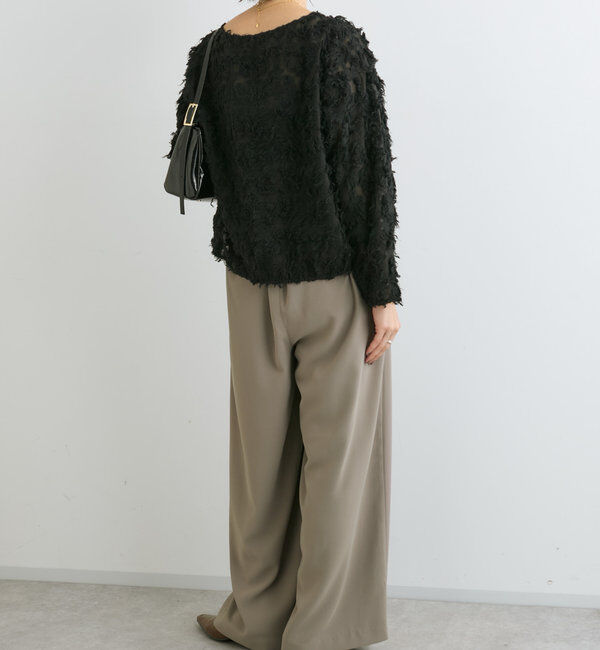  「【オケージョンにも◎】カットジャガードシアーブラウス」|シャツ・ブラウス|