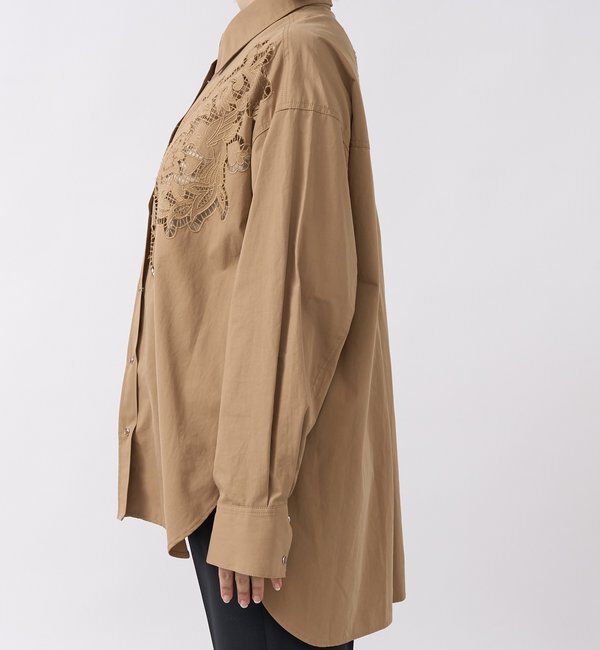  「【大人のこなれ感】カットワークオーバーシャツ」|シャツ・ブラウス|